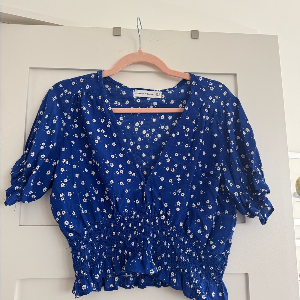 Faithful Brand - blue daisy top